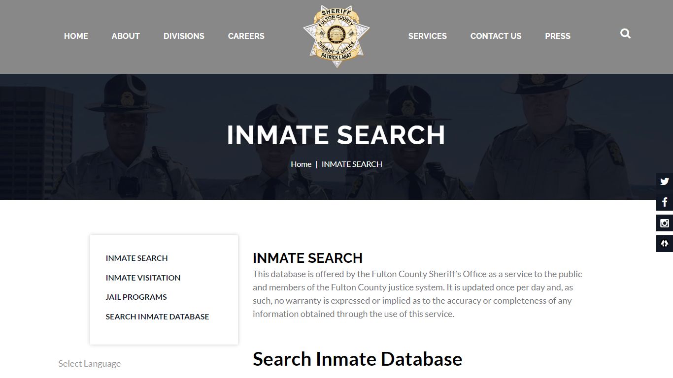 INMATE SEARCH – FULTON COUNTY